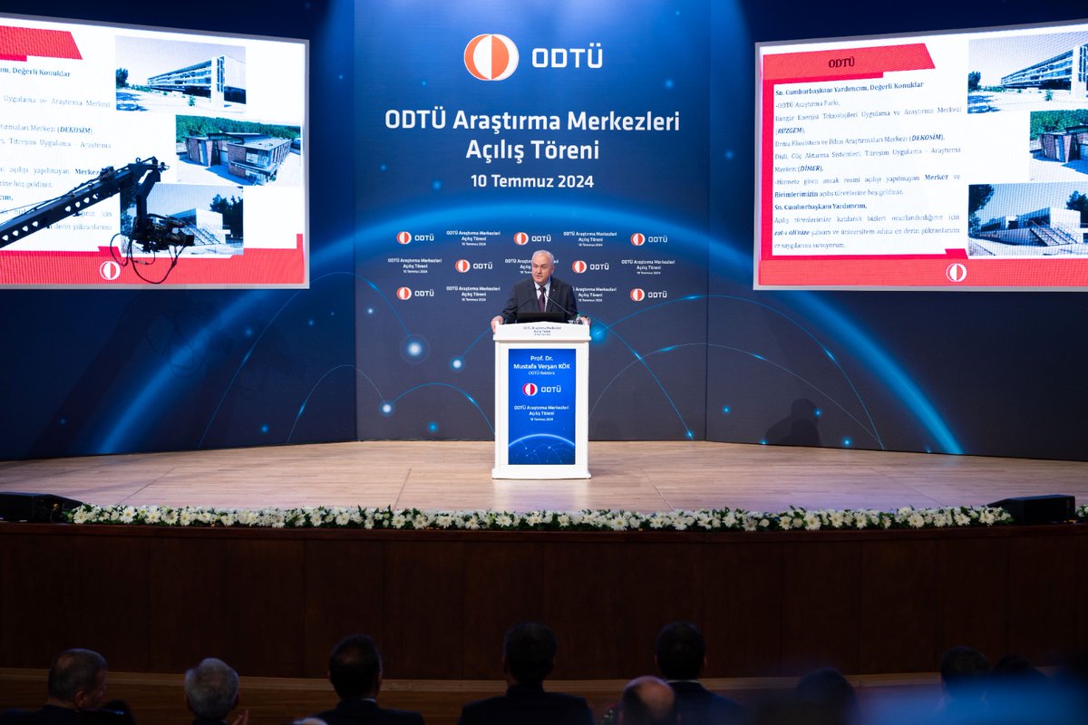 METU_ODTU's tweet photo. Cumhurbaşkanı Yardımcımız Sayın Cevdet Yılmaz'ın katılımları ile ODTÜ Araştırma Parkı açılışını gerçekleştirdik. 
@_cevdetyilmaz 

1️⃣ ODTÜ Kültür ve Kongre Merkezinde başlayan törenimizin açılış konuşmalarını Cumhurbaşkanı Yardımcımız Cevdet Yılmaz gerçekleştirdi. 

2️⃣-3️⃣ Rektörümüz Prof. Dr. Mustafa Verşan Kök'ün ODTÜ Araştırma Parkını tanıttığı sunum sonrasında kurdele kesimi törenine geçildi.