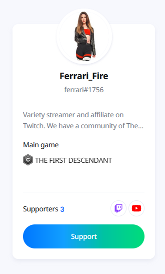 Ferrari_Kie's tweet photo. Thank you guys for joining my supporters! 🥰
If anyone is playing First D and wants to support stream for FREE this is a great way to do it!
👇
https://t.co/d6vJhokgQi
#firesquad #FirstDescendant #TheFirstDescendant #firstd #shooters #gaming #team #varietygamer #twitch #streamer https://t.co/LUpkI5LDAV