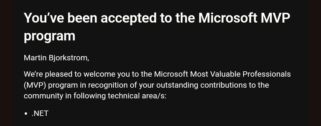 I'm happy to be awarded the Microsoft MVP Award for the sixth year in a row.

<a href="/MVPAward/">Microsoft MVP Communities</a> #MVPBuzz