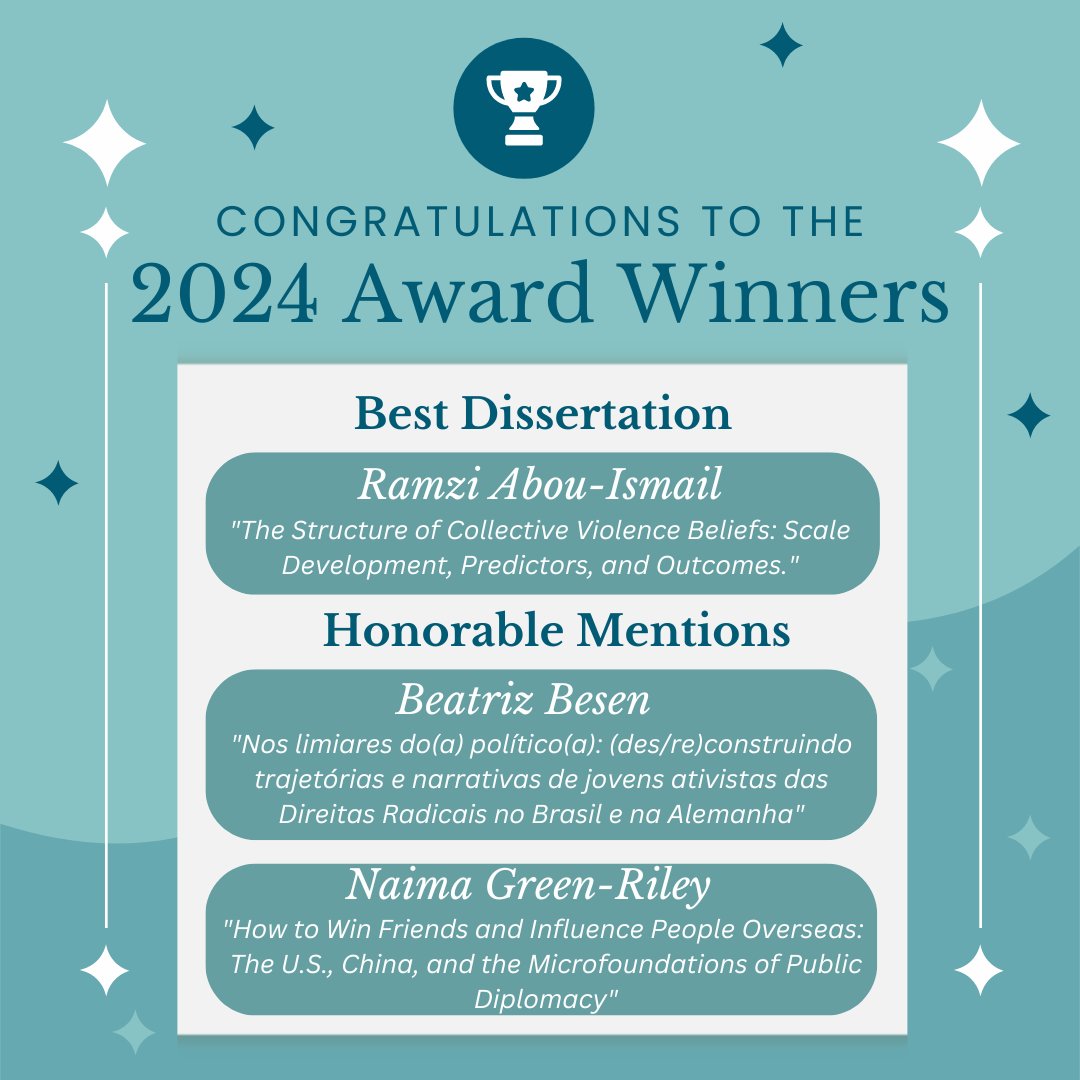 PolPsyISPP's tweet photo. 🎉Congratulations to the ISPP 2024 Award Winners! 🎉

We are thrilled to celebrate the outstanding contributions of this year's honorees. 🏆✨

Keep an eye on https://t.co/snZcv4OrKO for the complete list of 2024 winners, coming soon! 

#ISPP  #PoliticalPsychology https://t.co/dRVKXoAwlJ