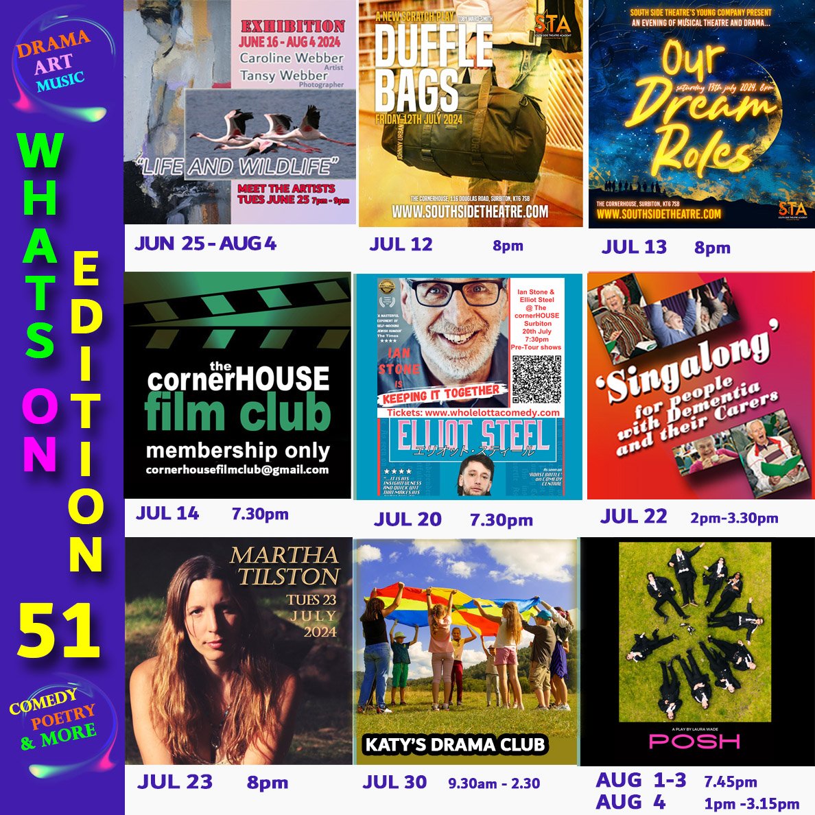 July! We have some great events coming up! Here is a snap shot of the month ahead. For full details head to our website.