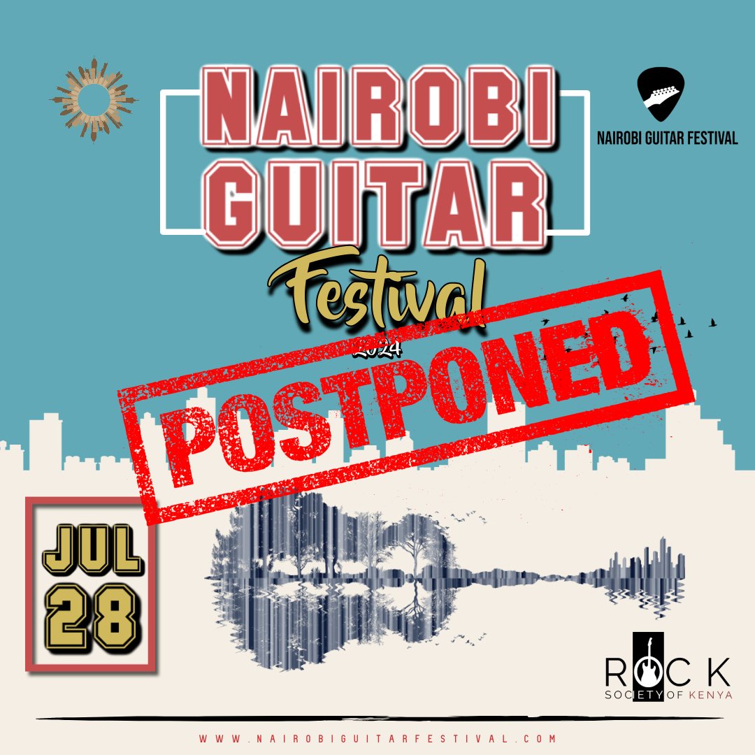 🎸 Important Update 🎸
After careful consideration and consultations with our partners we’ve made the tough decision to postpone (by some few weeks) the Nairobi Guitar Festival. This decision was made to ensure the best experience for everyone.
Stay tuned for the new date!
