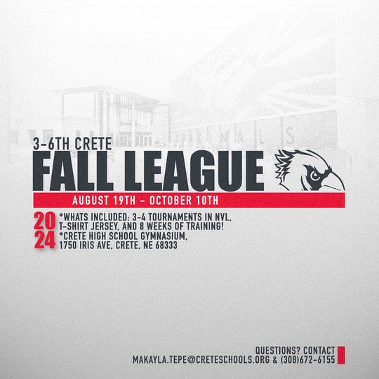 ‼️FALL LEAGUE REGISTRATION‼️

Calling all 3rd-6th graders. Sign up for Fall League today! Link in bio. 

First Flight will be separate and information will come out for this in the next few weeks. 

google.com/url?q=https://…
