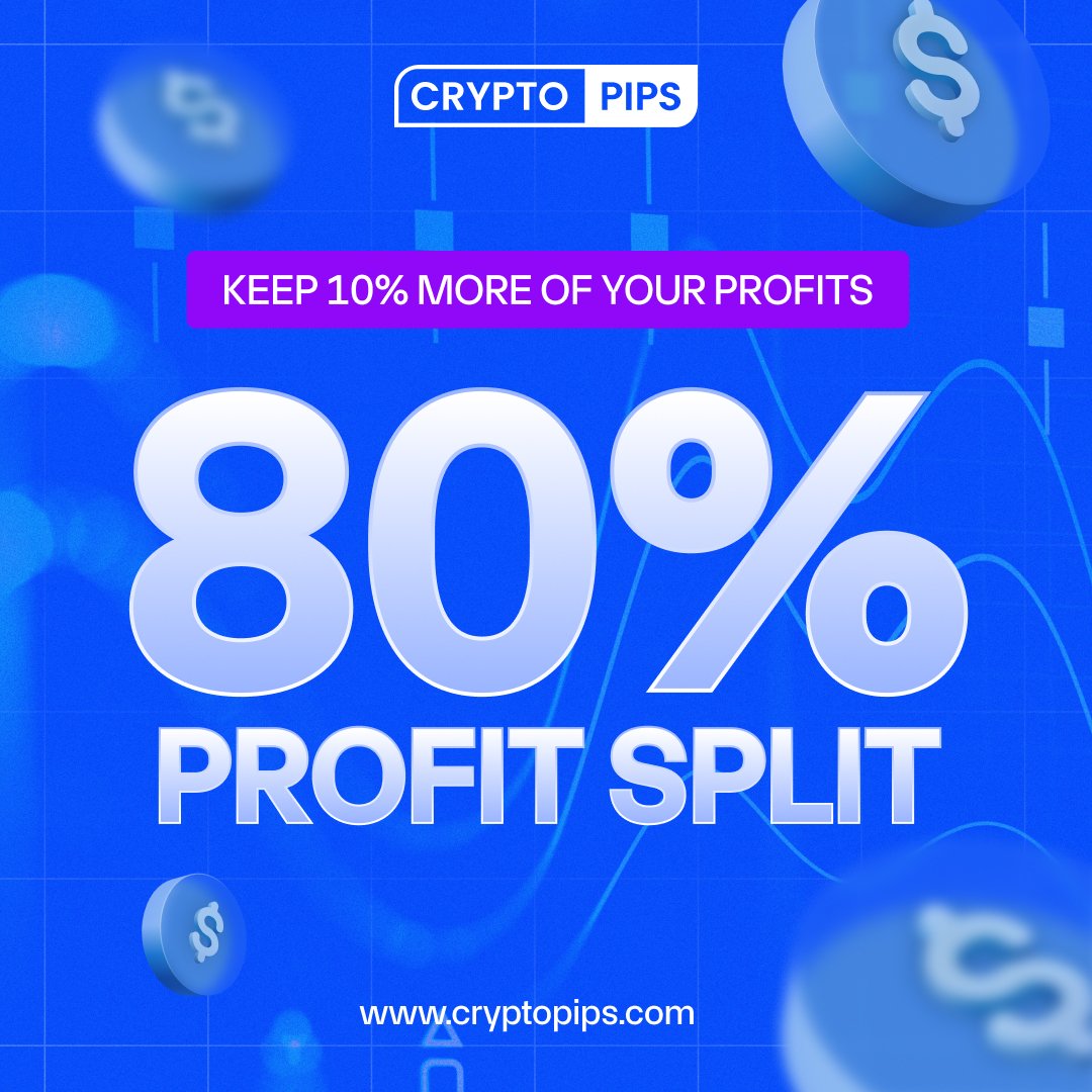 cryptopipscom's tweet photo. Exciting News: Boost your trading profits with #CryptoPips 🚀 We’ve upgraded our profit split from 70/30 to an incredible 80/20, giving you more from every win.

Trade smarter, earn more, and seize the market with confidence 🤝 https://t.co/tG1NZsNFJ4