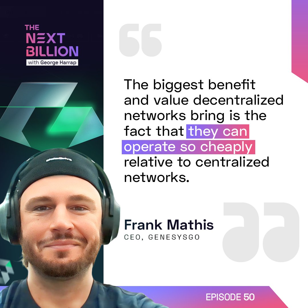 The Next Billion Podcast | NEW EPISODE Out Now! (@the_nextbillion) on Twitter photo Tired of shelling out $1k/month for servers?
Decentralized networks cost way less to run than centralized ones. @George_Harrap & <a href="/Frank_theTrader/">Frank ๐บ๐ฆ๐ณ๏ธโ๐โง๏ธ</a> chat about how decentralization saves you $$$ and makes crypto more accessible.
Catch the full convo here โก๏ธ youtu.be/A8aqsHtCdVM Tired of shelling out $1k/month for servers?
Decentralized networks cost way less to run than centralized ones. @George_Harrap & <a href="/Frank_theTrader/">Frank ๐บ๐ฆ๐ณ๏ธโ๐โง๏ธ</a> chat about how decentralization saves you $$$ and makes crypto more accessible.
Catch the full convo here โก๏ธ youtu.be/A8aqsHtCdVM