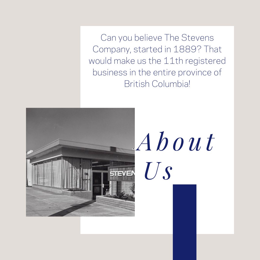 Vancouver Bound!
The last spike of the Canadian Pacific Railway was hammered home in 1885, uniting the nation from coast to coast!  Just a few years later, in 1889, The Stevens Company was on board one of those first westward trains, setting up shop in Vancouver!