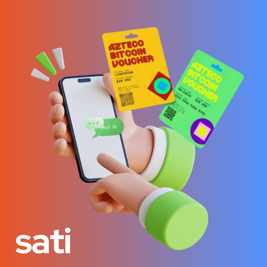 HolaSati's tweet image. Grandes noticias! Nuestra implementación nativa de @Azteco_ con @HolaSati está salida del horno!

Ahora puedes reclamar tus vouchers Azteco desde Whatsapp y recibir tu Bitcoin en tu cuenta Sati🟠👇🏼🧵

Participa por 10,000 Sats de Regalo🎁:
1. Sigue @HolaSati y RT 
2. Tag 2 amigos