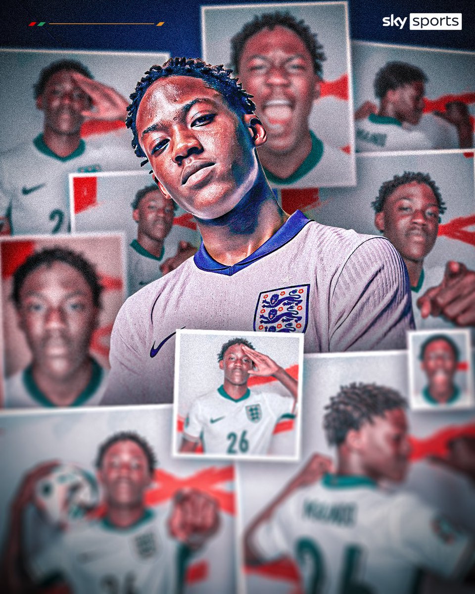 SkyFootball's tweet image. Kobbie Mainoo is the youngest ever player to play in the semi-finals of a major tournament for England at 19 years and 82 days ⭐