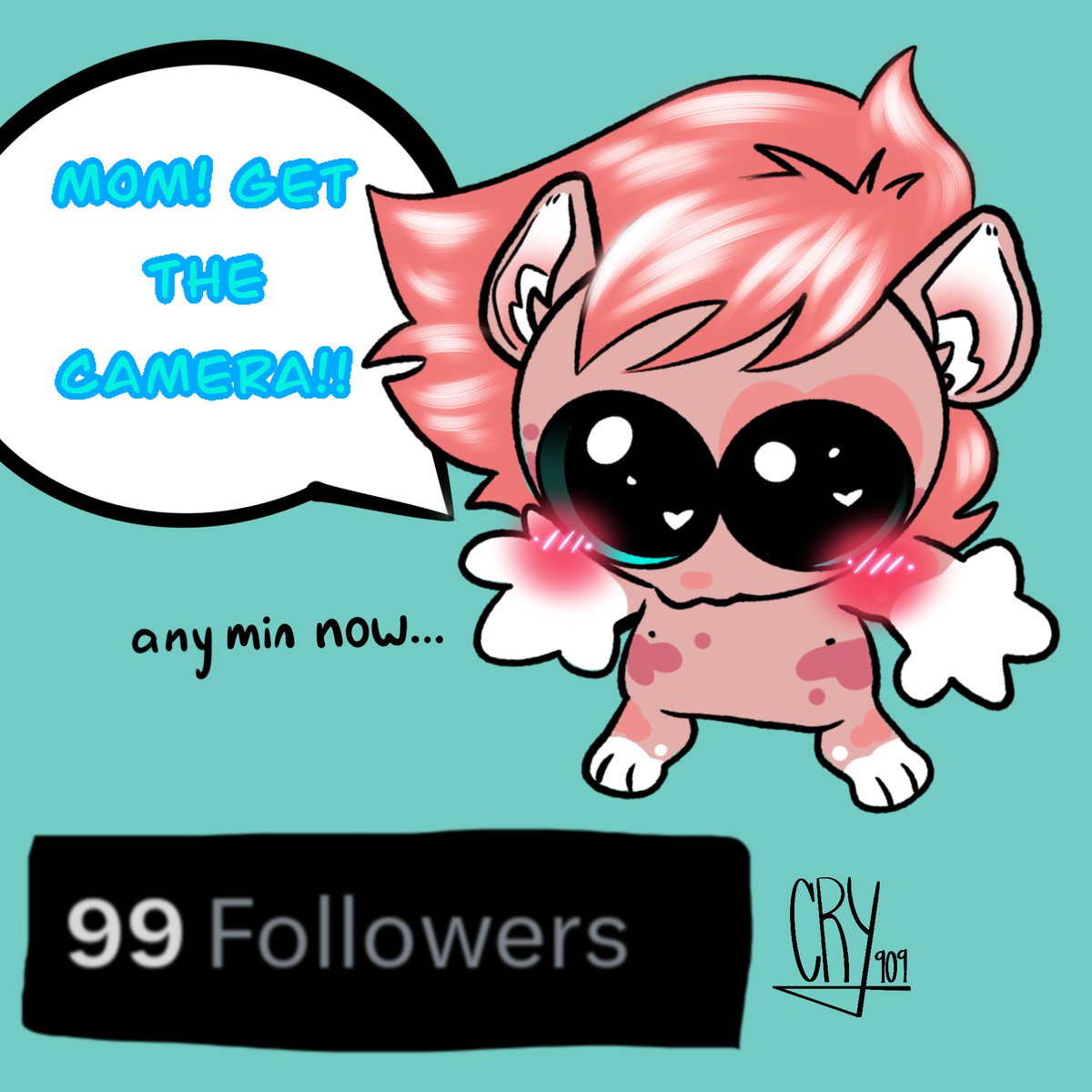 Cry_909's tweet photo. Annyyyyy second now...
Any min... 
I can feel it... 
🥹🥰🥳
#furry #furryartist #fursona #100flowers #yipee https://t.co/DqDgDIze2R
