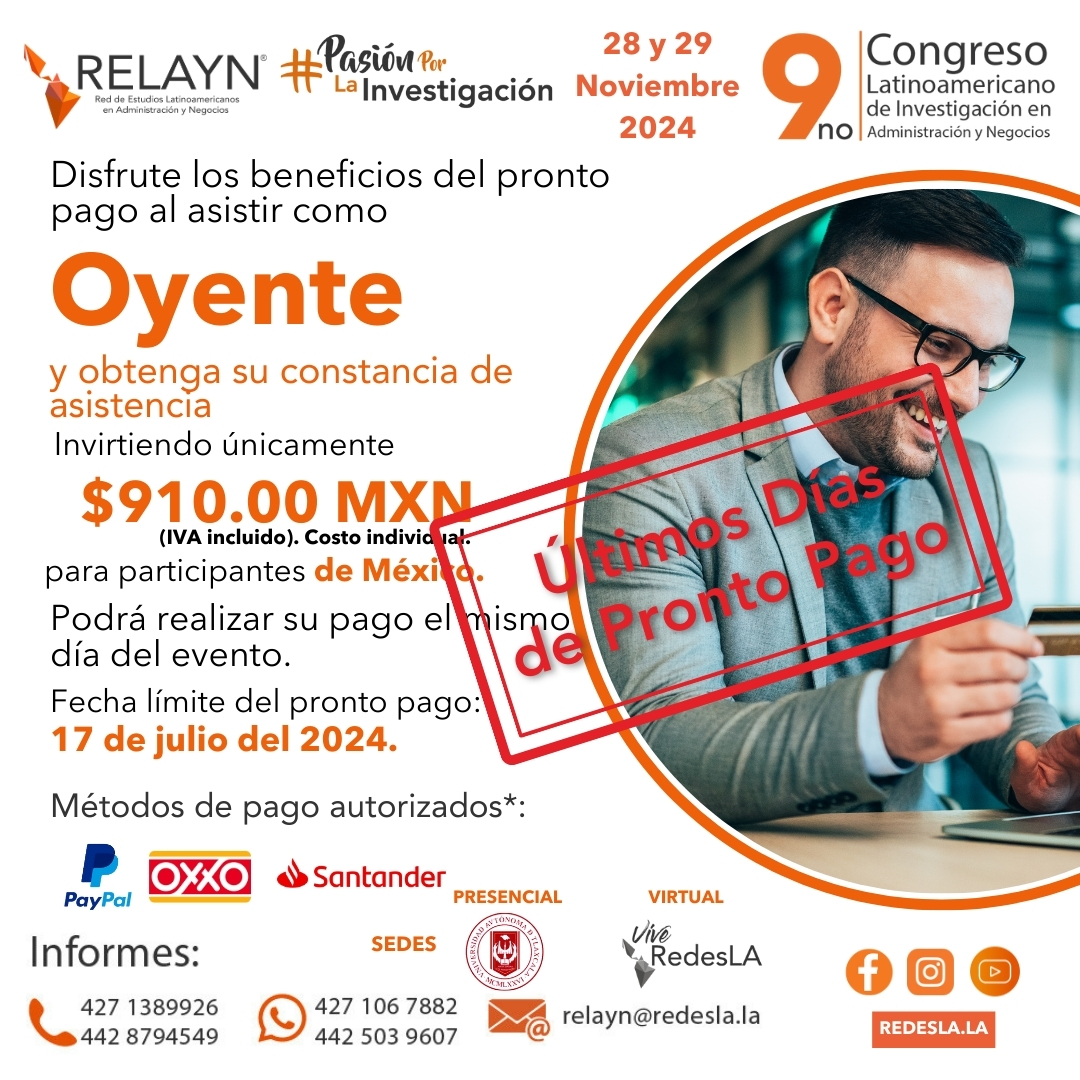 Relayn_Oficial's tweet photo. 🙋🏻‍♀️Participe como #oyente con un 𝐝𝐞𝐬𝐜𝐮𝐞𝐧𝐭𝐨 𝐞𝐬𝐩𝐞𝐜𝐢𝐚𝐥 si paga antes del 𝟏𝟕 𝐝𝐞 𝐣𝐮𝐥𝐢𝐨 𝐝𝐞 𝟐𝟎𝟐𝟒.✅

👉🏻📷 Si tiene dudas, mándenos mensaje: +524271067882 https://t.co/j78ettIxEY
🌐 Visite nuestro sitio web: https://t.co/23vf8u6GdH. https://t.co/nFDpInDwxI