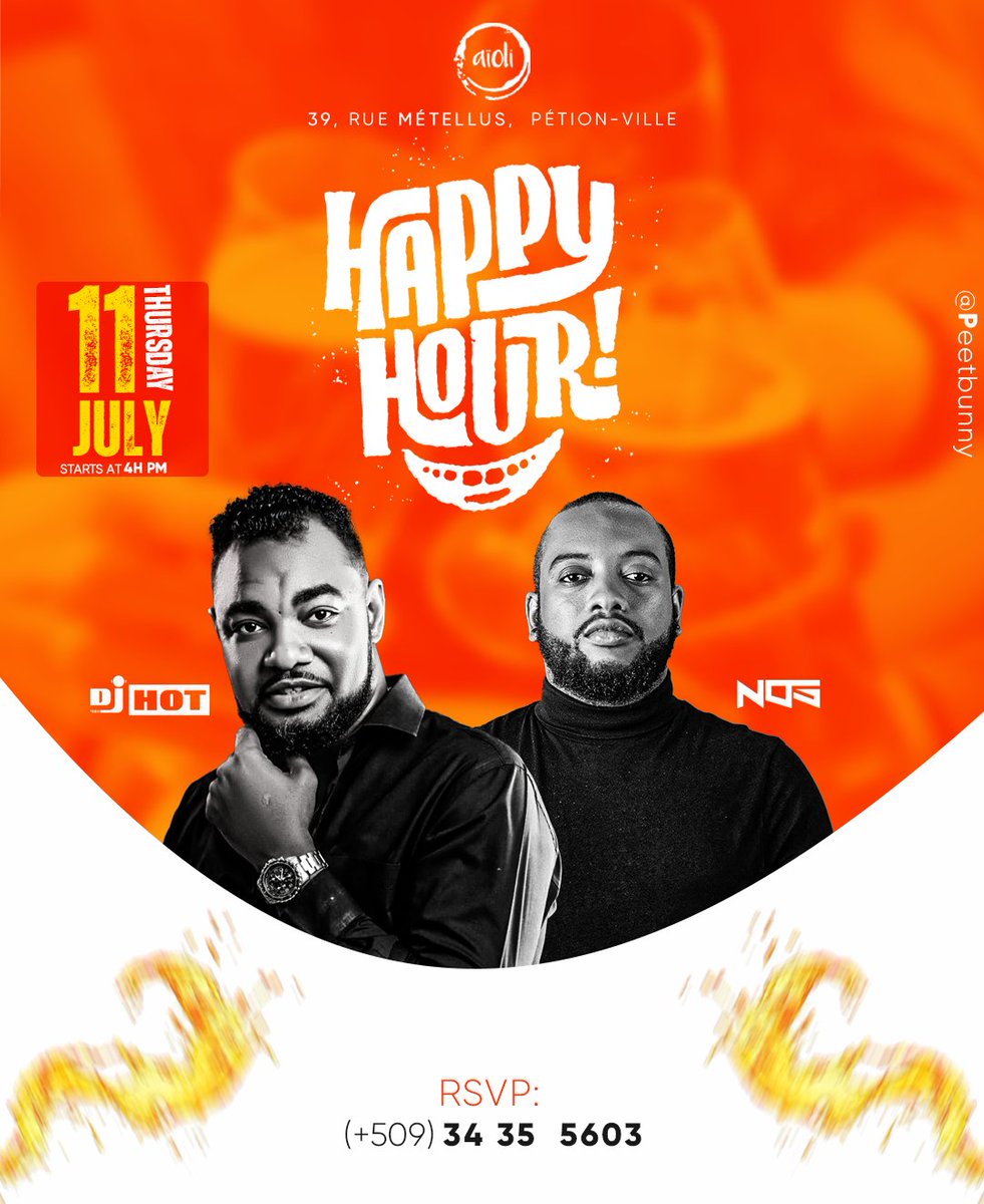 officialdjhot's tweet photo. See y'all tomorrow afternoon at #AïoliRestaurant alongside @DjNosOfficial Happy Hour starts at 4hpm🙂 RSVP +50934355603 https://t.co/epk5c3LcZJ