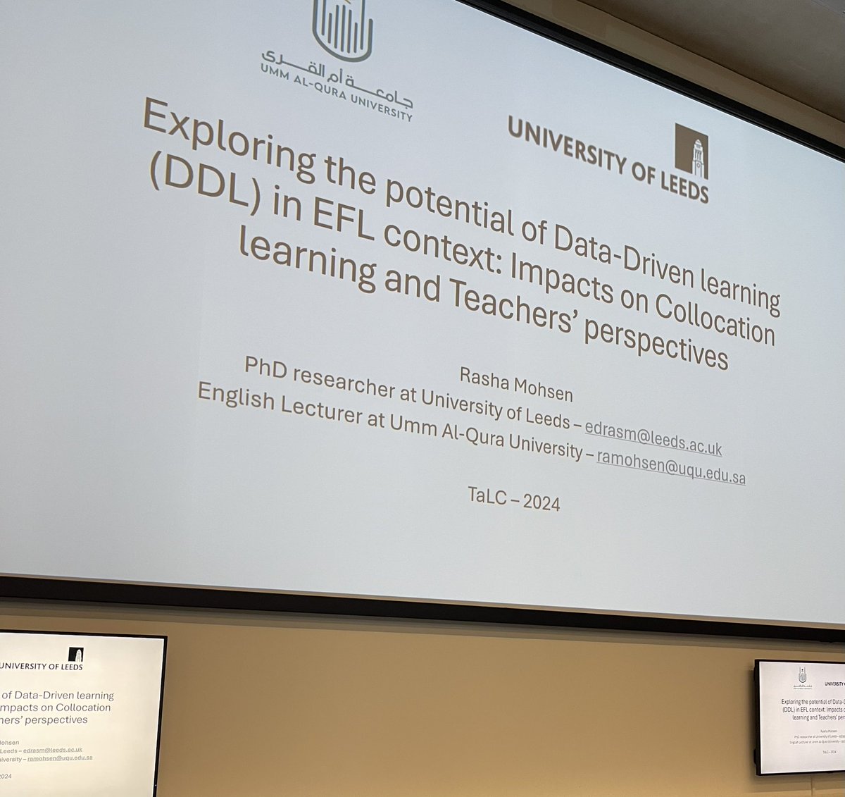 rasha_linguist's tweet image. I had an incredible experience presenting at #TaLC2024 I was honored to meet many key scholars in DDL research, sharing insights and learning from inspiring plenaries. Thanks to everyone who made this a success. Cannot wait for the upcoming #TaLC 2026 in Spain!