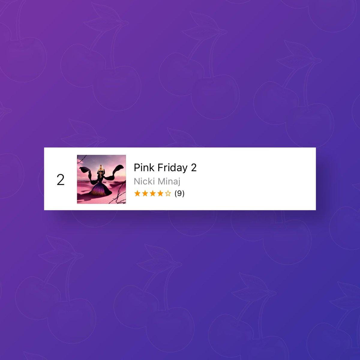 PopBase's tweet photo. Nicki Minaj’s ‘Pink Friday 2’ has re-entered the Top 10 of US iTunes, currently at #2. https://t.co/WkCkWlg1yd