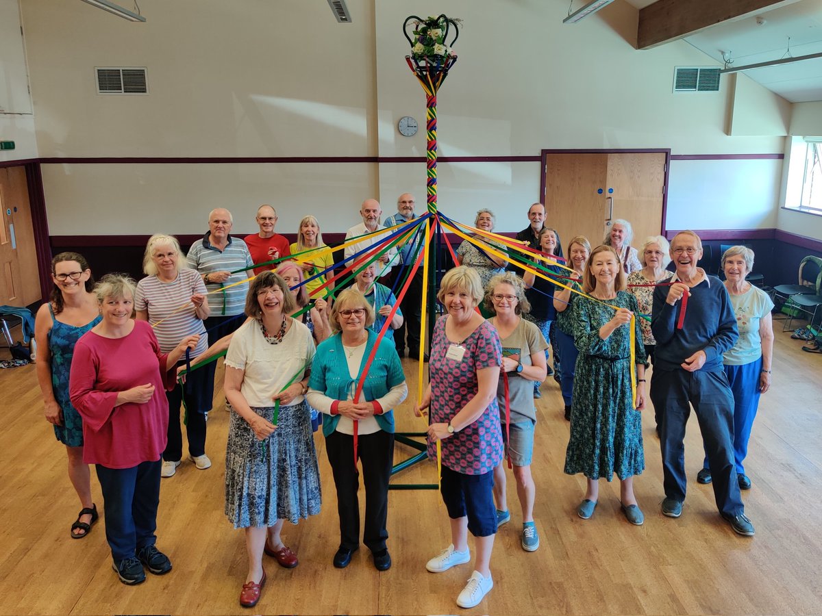 Dancers at our FolkActive Dance this afternoon wove a beautiful pattern onto a maypole!
