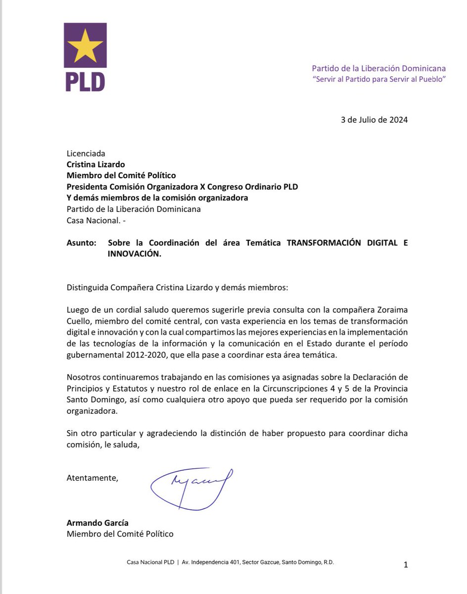 armandogarciap's tweet photo. Otra buena decisión. Agradecer nueva vez a la Comisión Organizadora del X Congreso Ordinario Reinaldo Pared Pérez por acoger nuestra sugerencia para designar a la cra. y colega @zoraimacuello en la coordinación del área temática “Transformación Digital e Innovación”. Apostamos a la mejora de los procesos, la eficiencia y la transparencia en el @PLDenlinea que nos devuelva la sintonía con la sociedad de estos tiempos. Enhorabuena!