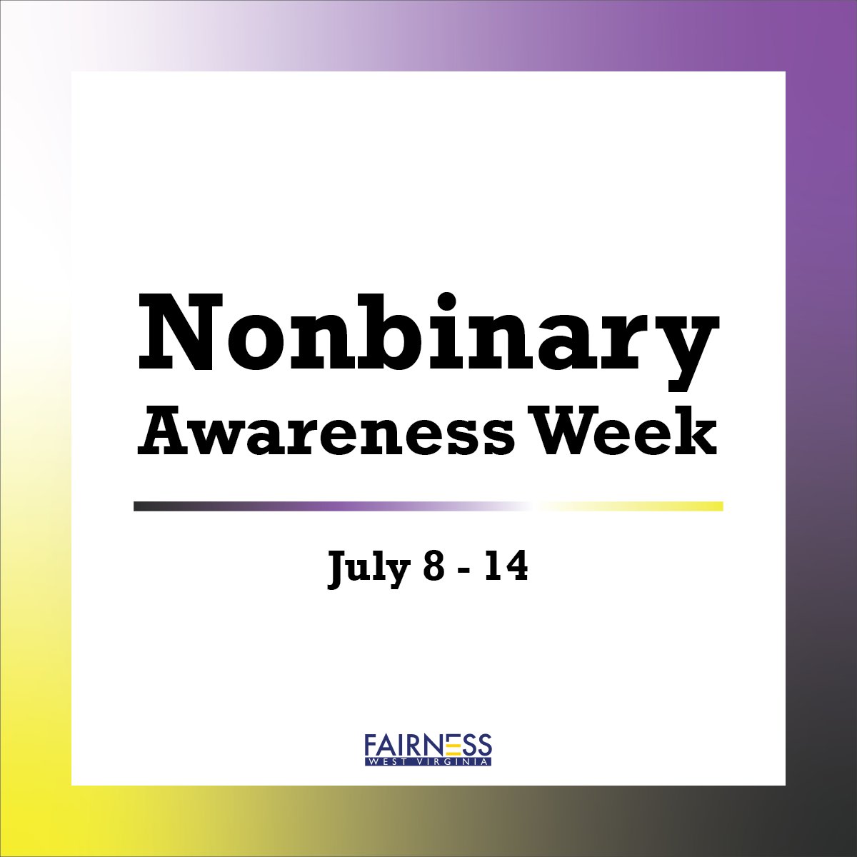 We're celebrating Nonbinary Awareness Week! 💛🤍💜🖤

Let's honor and uplift the beautiful diversity of gender identities. To all our nonbinary friends and family, your existence is powerful and valid. Keep shining brightly!