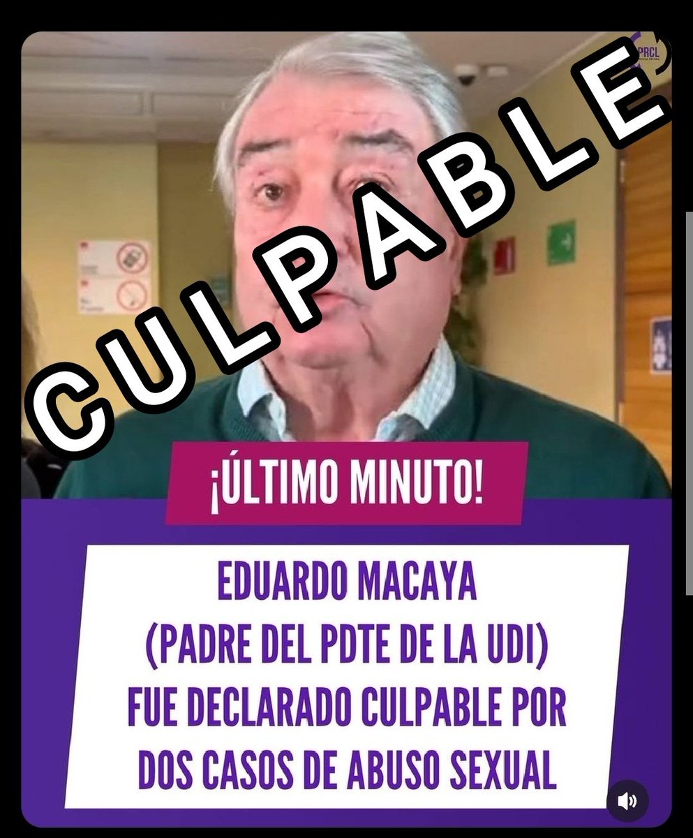 hugoguionista's tweet photo. Publiquemos mil veces lo de Eduardo Macaya. Si finalmente la Justicia no aplica la condena que merece un caso tan abominable como el cometido por el padre de @javiermacaya que por lo menos exista condena pública, que todos sepan que la Derecha es un nido de depredadores sexuales. https://t.co/PBzWxJQ3fG