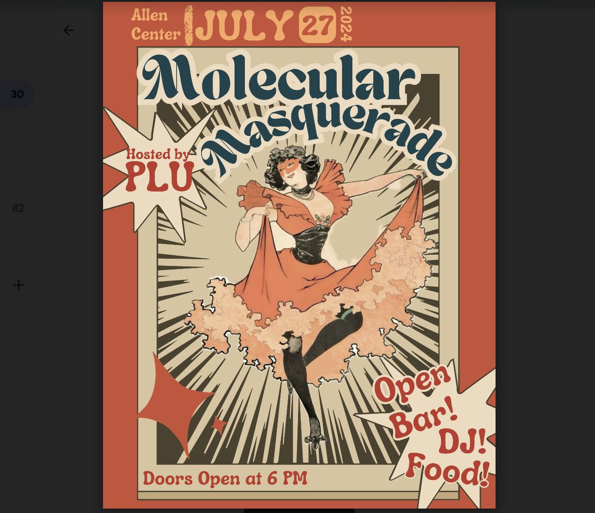 NorthwesternPLU's tweet photo. ONLY 9 days left to purchase tickets!!!!

Get ready to react in style at the Molecular Masquerade. Get your fanciest outfits, your classiest masks and your brownian motion for the dance floor! We’ll have a DJ, passed appetizers and a 2-hour open bar.
July 27th, 2024
Time: 6 - 9pm https://t.co/rDumFiJlzk