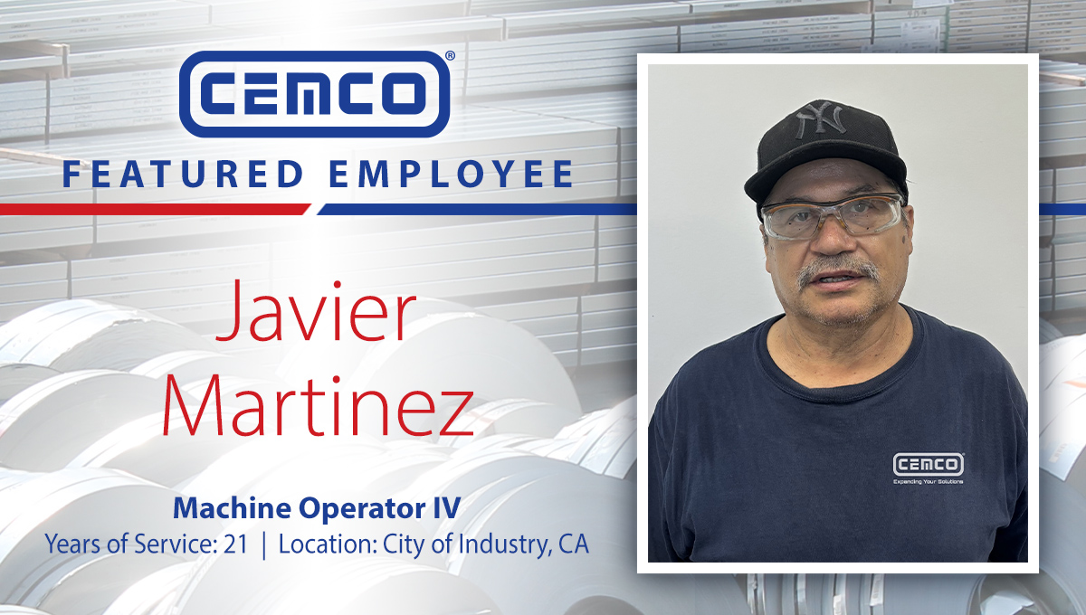In addition to mastering multiple production lines, Javier has taken on mentorship and training roles, focusing on safety and the proper handling of hand tools. Javier finds inspiration in his wife, who motivates him to do his best work every day. Thank you, Javier! #cemcosteel
