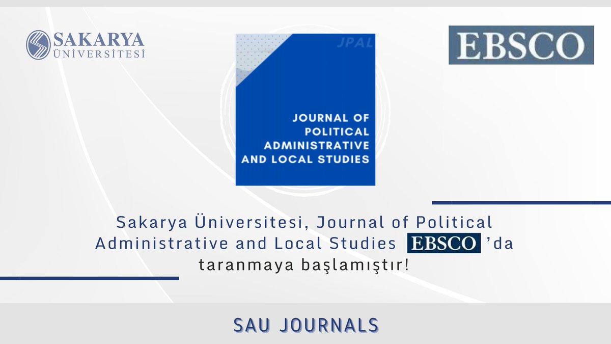 SauJournals's tweet image. Journal of Political Administrative and Local Studies dergimiz EBSCO&apos;da taranmaya başlamıştır. Doç. Dr. Hale Biricikoğlu hocamıza ve ekibine teşekkür ederiz.🎉👏

@ProfDrHamzaAl 
@makyigit 
@HBiricikoglu 

#saü #EBSCO #indeks #açıkerişim #dergipark