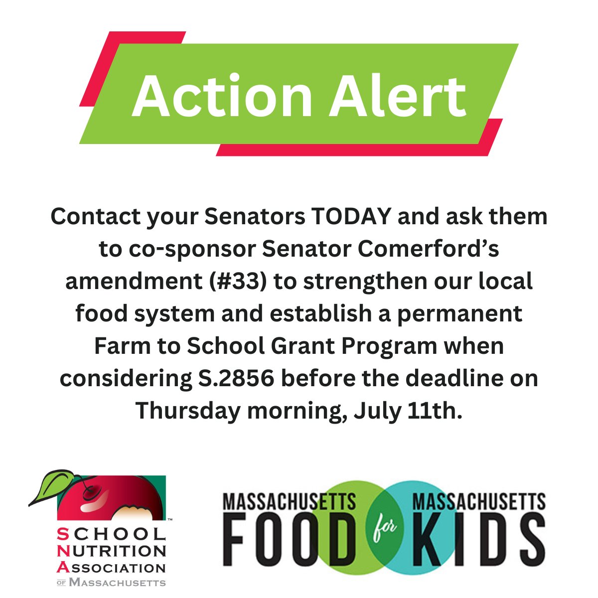 Please take a few minutes today to contact your Senator and ask them to co-sponsor Amendment #33 (to S.2856) that would establish a permanent Farm to School Grant Program. Contact your Senator: actionnetwork.org/letters/action…