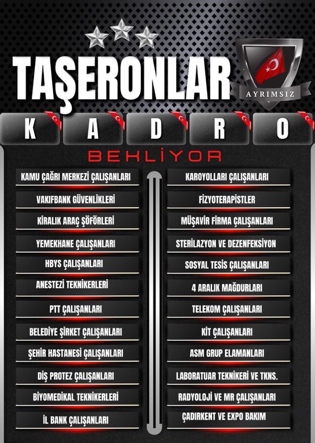 KrizinSebebi TaşeronDeğil 

<a href="/RTErdogan/">Recep Tayyip Erdoğan</a> <a href="/dbdevletbahceli/">Devlet Bahçeli</a> <a href="/eczozgurozel/">Özgür Özel</a> <a href="/isikhanvedat/">Prof. Dr. Vedat Işıkhan</a>