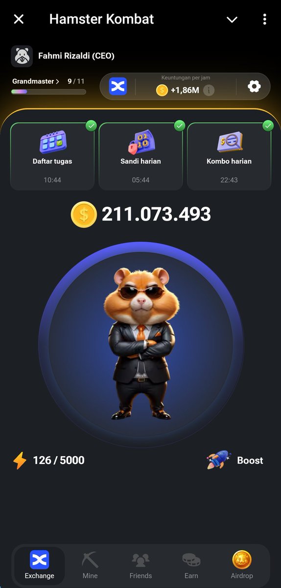 Capilanos07's tweet photo. https://t.co/PEL42aUANj

#HamsterKombat #HamsterCEO https://t.co/Tz3F6hcdqk