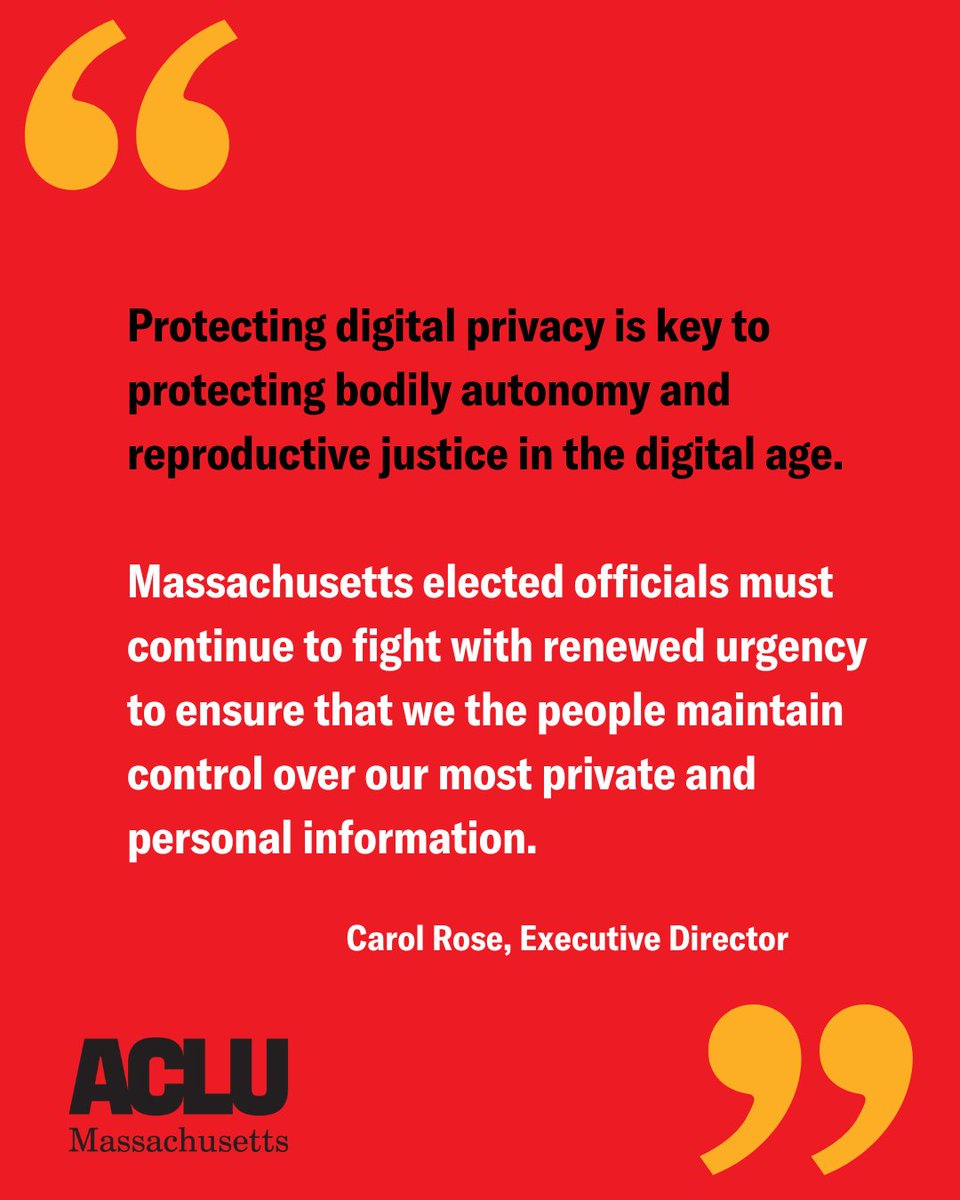 Protecting digital privacy is key to protecting bodily autonomy and reproductive justice in the digital age.

Thank you Speaker <a href="/RonMariano/">Speaker Ron Mariano</a>, Chair <a href="/RepMichlewitz/">Aaron Michlewitz</a>, and all the Massachusetts lawmakers recognizing the urgency of protecting our sensitive cellphone location data.