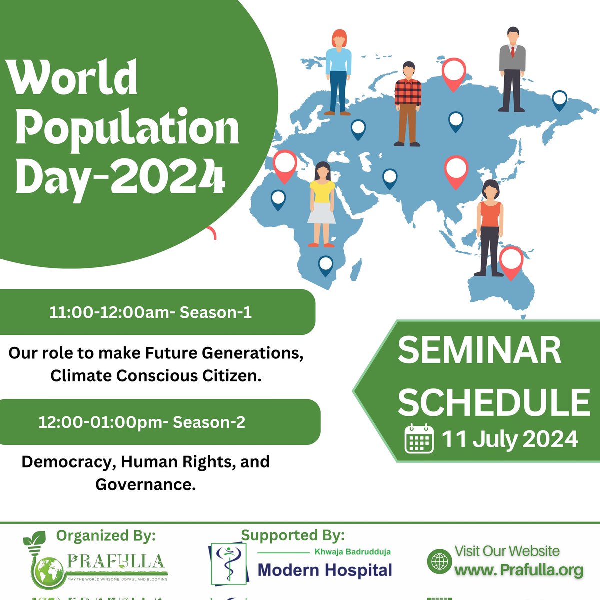 Prafulla_BD's tweet photo. World Population Day  Seminar Schedule this Comming Thursday,11 July 2024.
Venue:Block-C,Khwaja Badrudduja Modern Hospital,Shafipur,Kaliakair,Gazipur 

Our Seminar Schedule is here! https://t.co/xRJI8Itoae