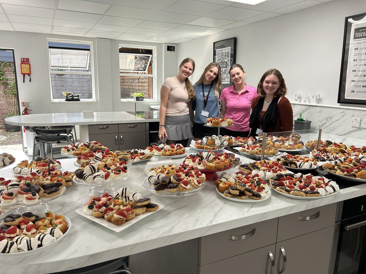 CGSFood's tweet photo. Fabulous baking by y12 to create afternoon tea to celebrate Miss Thodays 47 years of teaching as she retires thank you Maisie, Claudia, Emma, Amy, Lucy, Tallulah, Darcey, Katie, Chloe, Alice, Amelie D, Ophelia https://t.co/3snGZvaBCt