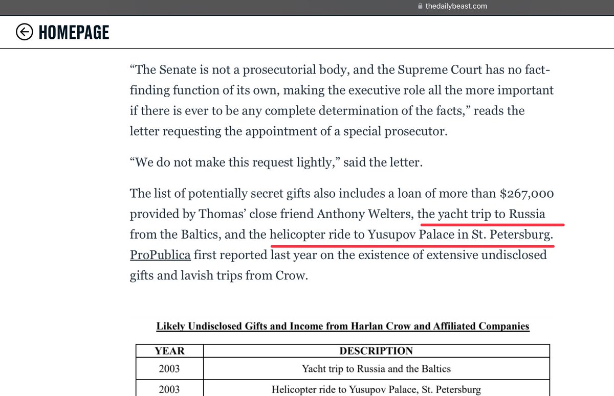 jimstewartson's tweet image. Hold up. Why is Supreme Court Justice Clarence Thomas taking a helicopter ride to a palace in St. Petersburg?

I’ll give you a guess. He was met by a nice SVR agent who showed him lots of kompromat on himself and his insurrectionist wife.

Lock the doors. Don’t let him back in.…