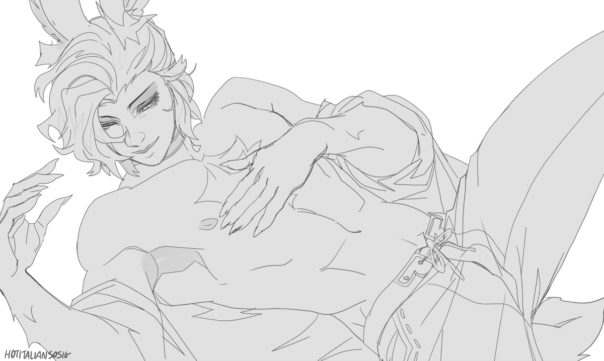 I can't seem to concentrate today, here, have a sketch of Erenville #Viera #ffxiv