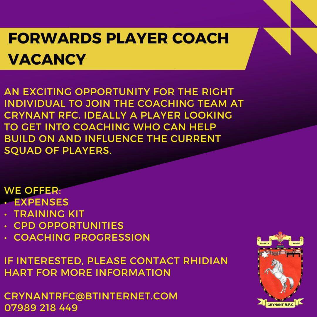 We are looking for a Forwards Player Coach for the upcoming 2024/2025 season. Details are below: