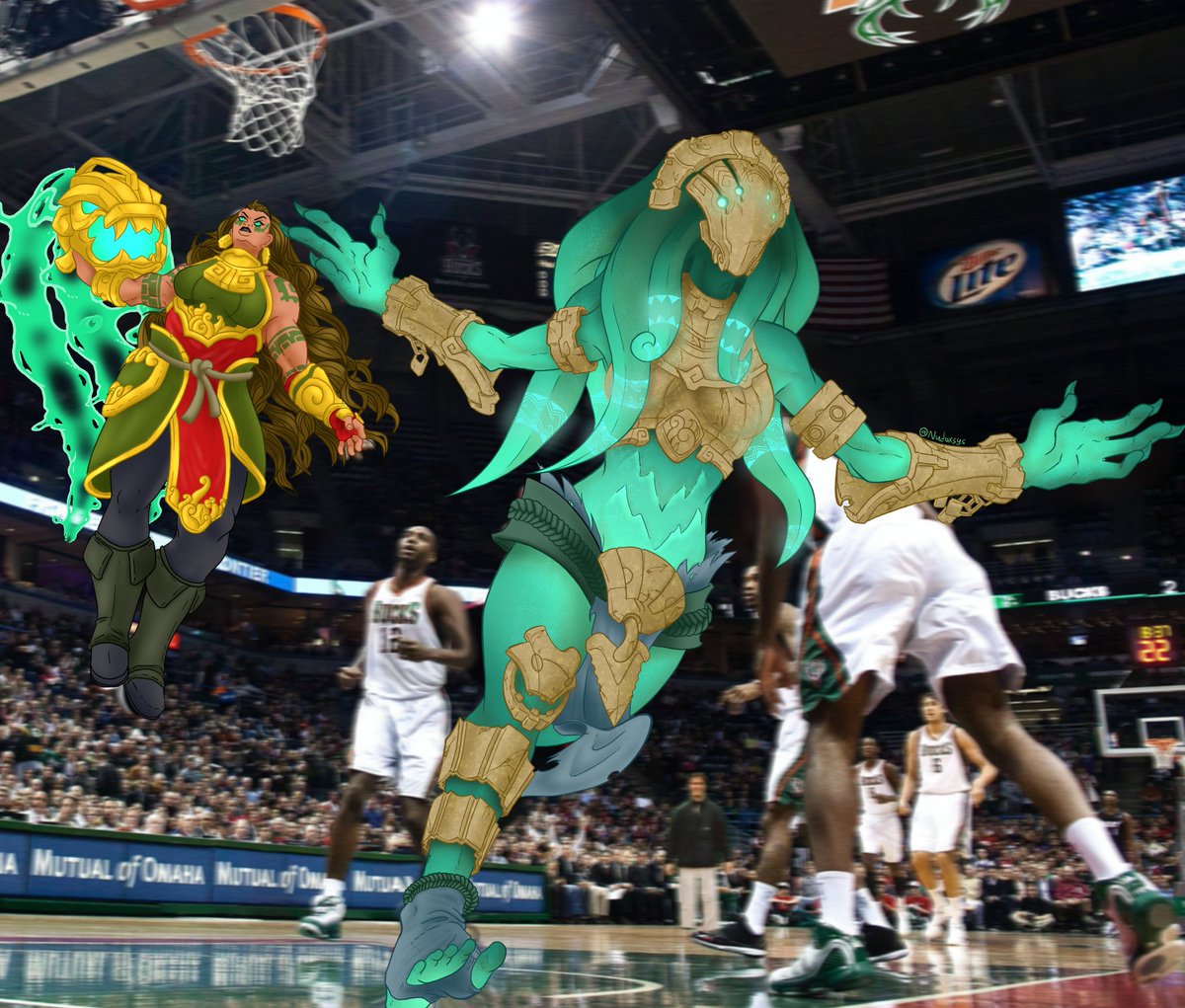 I don't even remember how long ago I did this, but at the time I got into playing Illaoi in League of Legends and after getting a few penta kills?   I knew I had to do this. Nagakabouros? Nah. Nagakaballin'.

(If you saw me post this before, no you didn't.)