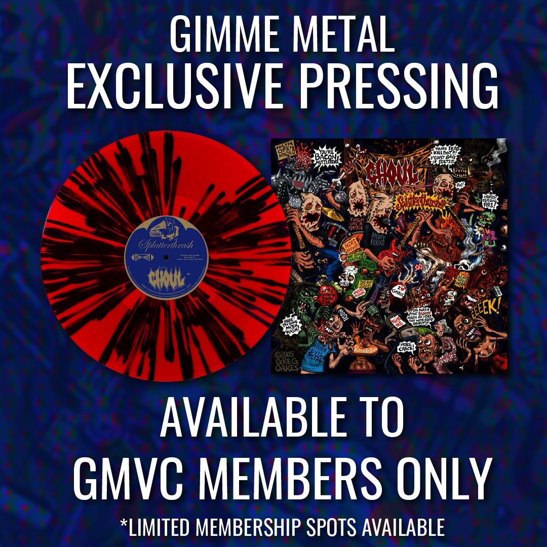 gimmeradio's tweet photo. Our August Gimme Metal Vinyl Club release is @GhoulOfficial's SPLATTERTHRASH! Pressed on a Gimme Exclusive Crimson Carnage!🩸🤘

GMVC members also get 15% off everything else in the Gimme Metal store.

Not a member? Sign up & get 20% off your first month!👇
https://t.co/cH6W2UK7U4