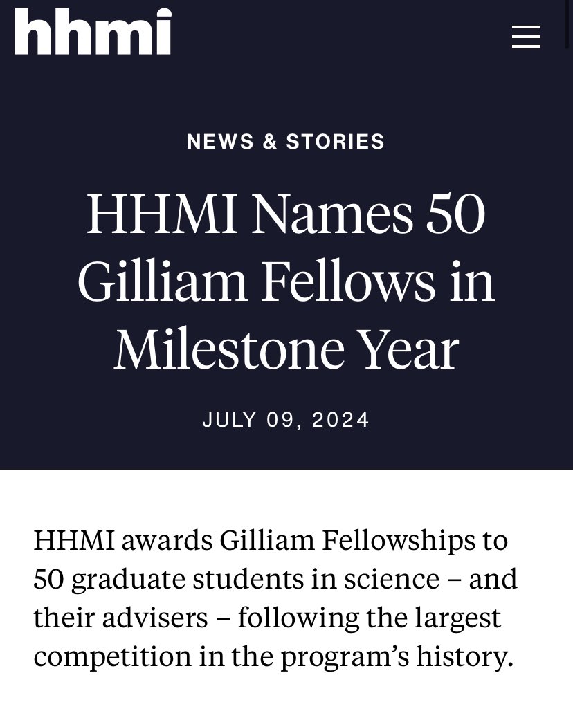JanetOJoseph's tweet photo. This year has been one of a kind. I received the NSF GRFP award, advanced to candidacy, and was just named an HHMI Gilliam fellow. This has taken an immense amount of effort from myself, my mentors, and my support system. Thank you. I am so grateful.
https://t.co/ZfgrG2bTQs https://t.co/sc0NZeuCpC