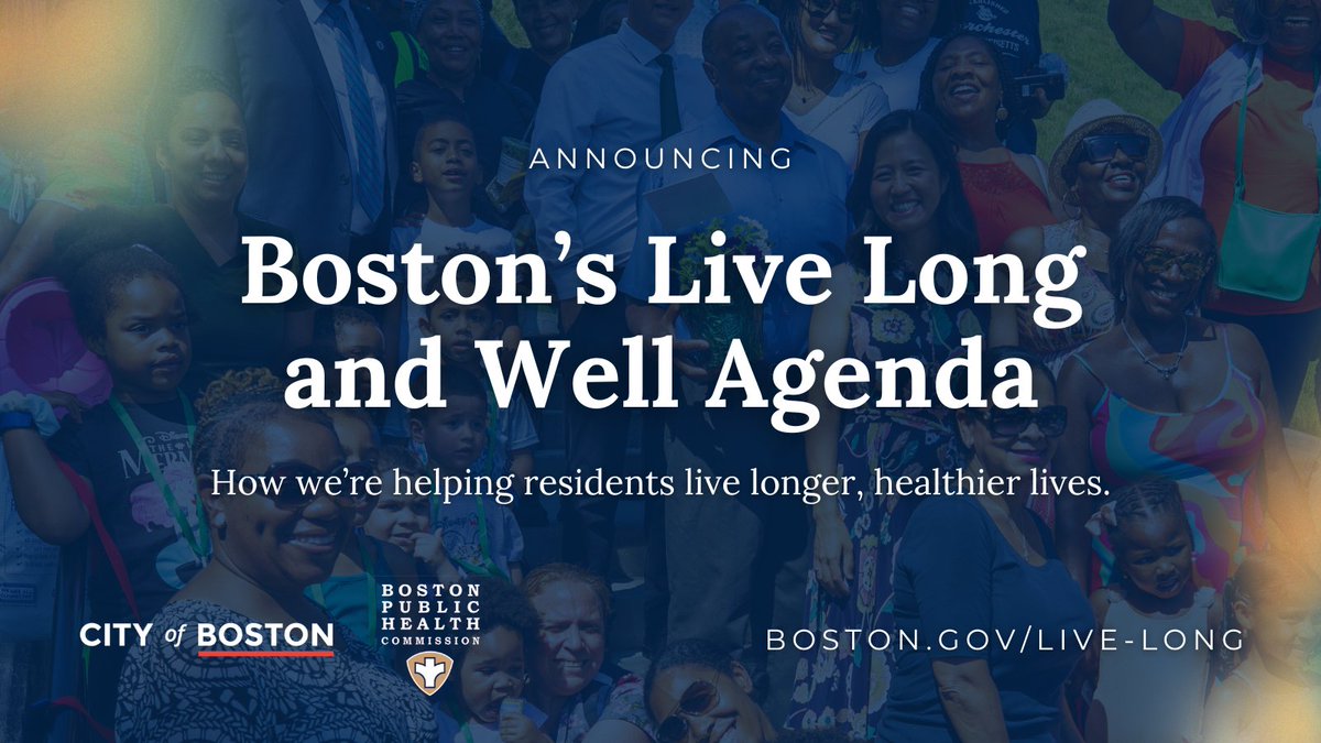 HealthyBoston's tweet image. Boston residents deserve to live long, healthy lives. Our Live Long and Well Agenda aims to close gaps in premature deaths while improving health outcomes across Boston's neighborhoods.

Learn more at boston.gov/live-long.

#LiveLongAndWell #HealthEquity #PublicHealth #Boston