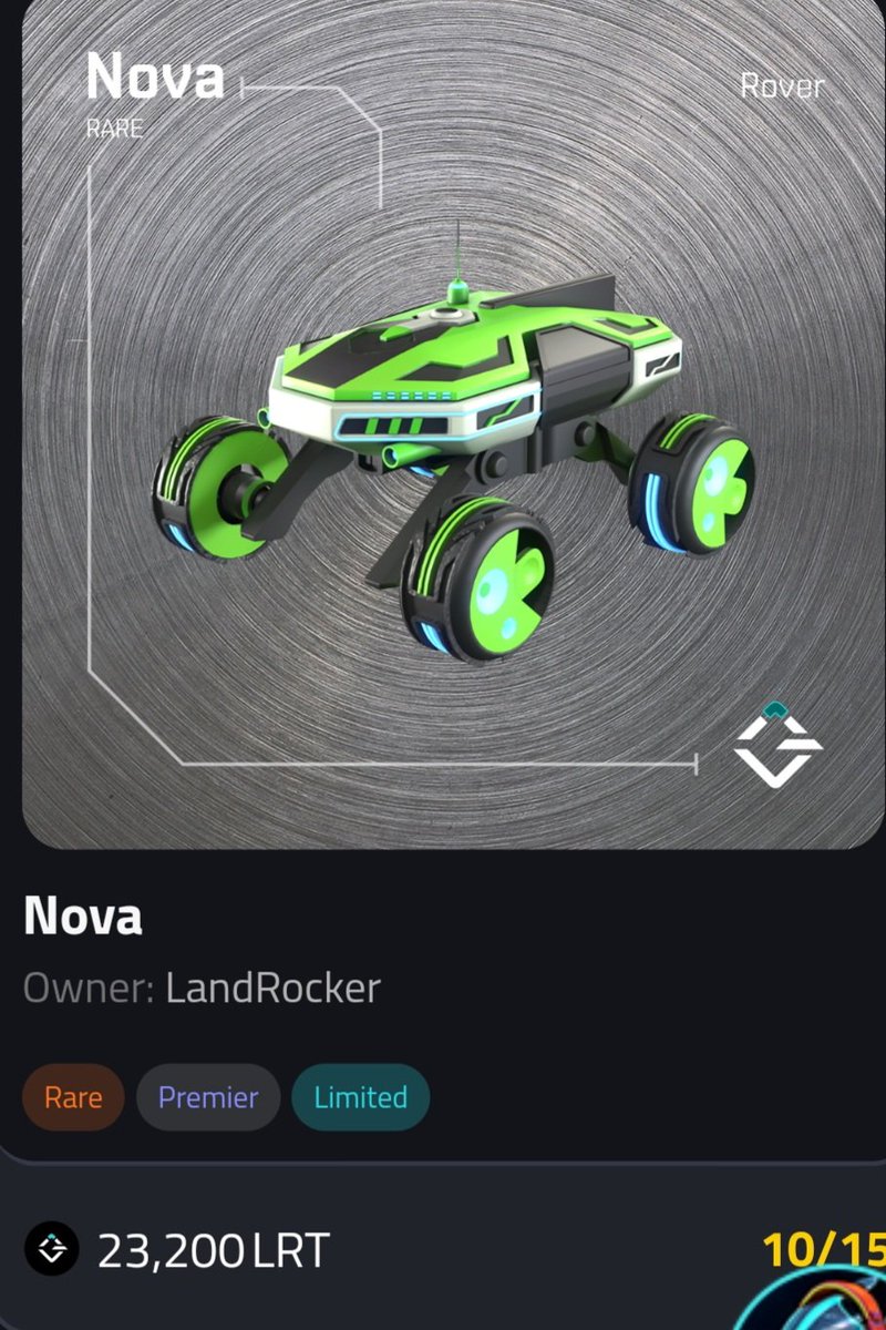 soeffner's tweet photo. @landrocker_io 🚀Here is my favorite Premier Rover NFT from the LandRocker Marketplace! Check out these exclusive rovers and grab yours now! 🌟✨ #LRT 👉 https://t.co/a8rs7wZpHp https://t.co/Jud2OKZUHG
