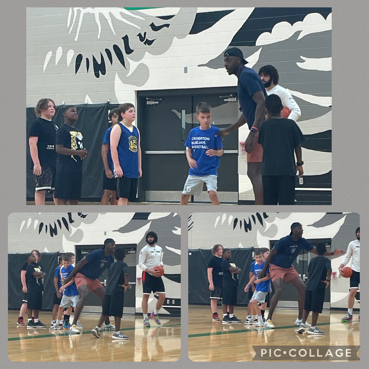 KTFiala's tweet photo. Another fun time at @ATolliver44 Basketball School for some @BeastYouthHoops players. Getting better every day! One of our very own got to try to rebound while Tolliver tried to box him out. Needless to say, he didn’t get the rebound! 😂😜 Thank you again, @SAVEProgram! https://t.co/D9P7r0sgtq