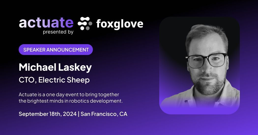 🚨 New speaker announcement: <a href="/Michaellaskey7/">Michael Laskey</a>, CTO, <a href="/sheeprobotics/">Electric Sheep</a> joins the Actuate 2024 speaker lineup! 👋 Welcome, Michael, we're incredibly excited to hear your talk on September 18, 2024.

Get your tickets today and meet Michael in person at Actuate! buff.ly/4eVRbC4