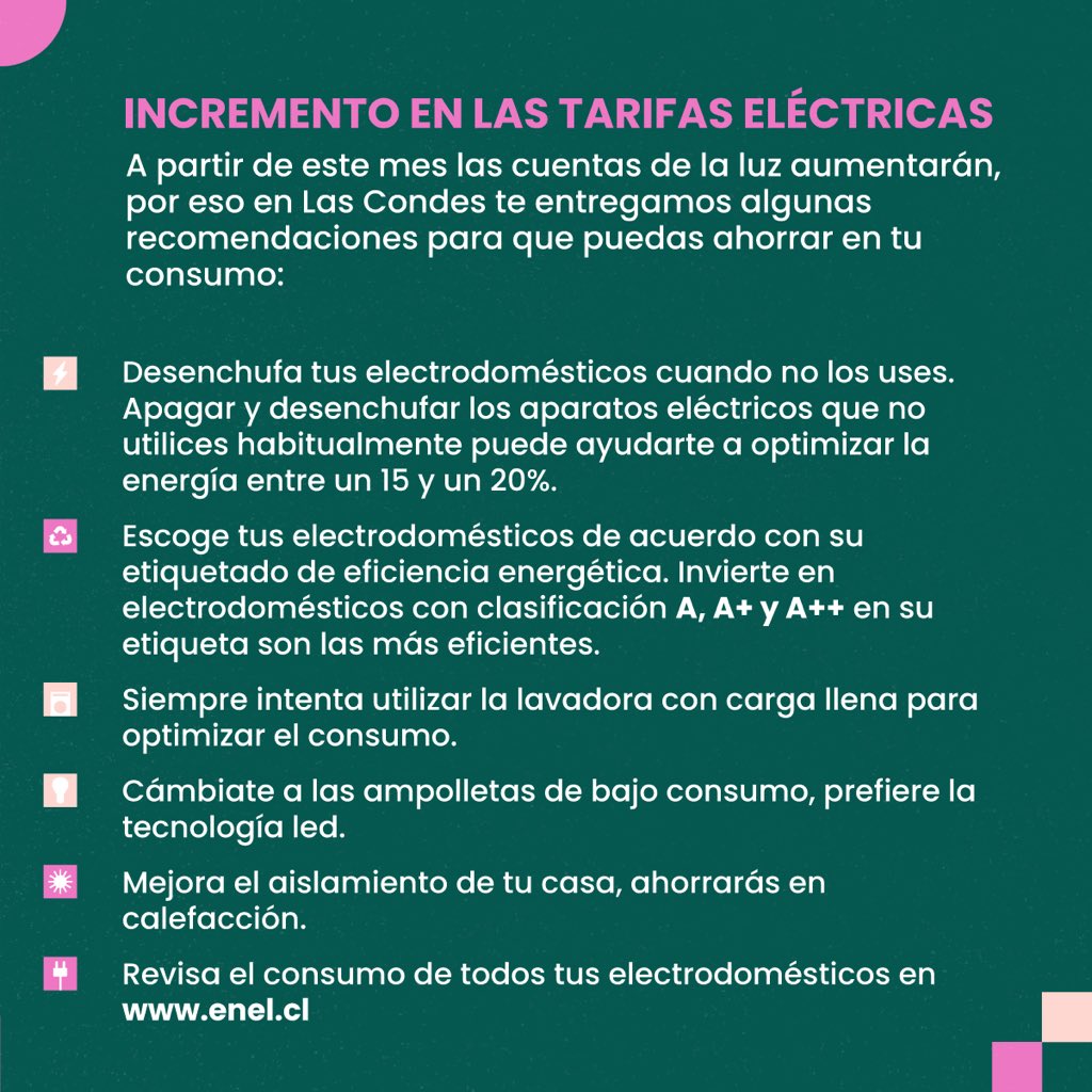 ¡Súmate al Modo Ahorro de Energía 🔋😎! Sigue estas recomendaciones para que ahorres en el consumo eléctrico de tu hogar ante las alzas anunciadas a partir de este mes en las cuentas de la luz ☝🏼