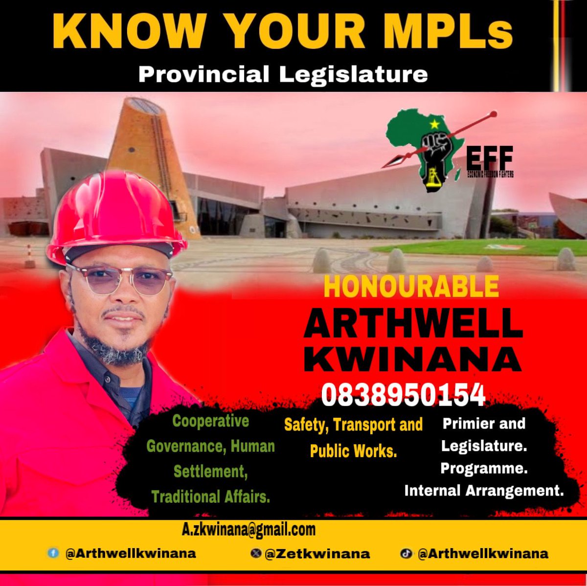 effnorthercape's tweet photo. ♦️Know Your EFF MPLs♦️

We will stand strong against the establishment enabled by the ANC, will forever prioritise the interests of masses of our people; ensure that we hold executive accountable and that service delivery is rendered in Northern Cape
#EFFInNCProvincialLegislature https://t.co/VX7FzpaJLs