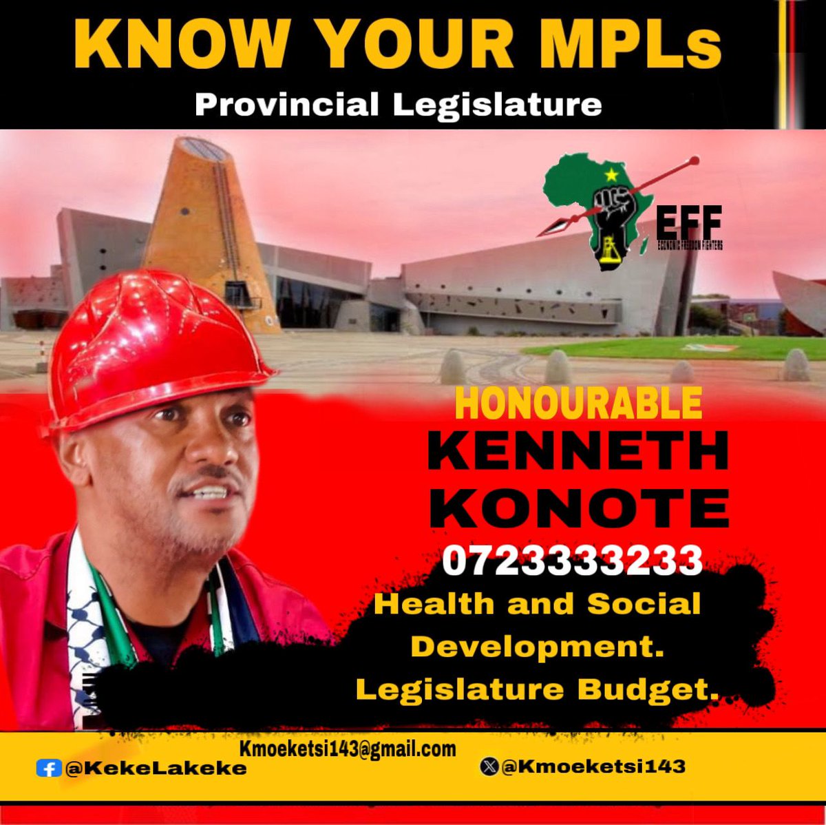 effnorthercape's tweet photo. ♦️Know Your EFF MPLs♦️

We will stand strong against the establishment enabled by the ANC, will forever prioritise the interests of masses of our people; ensure that we hold executive accountable and that service delivery is rendered in Northern Cape
#EFFInNCProvincialLegislature https://t.co/VX7FzpaJLs