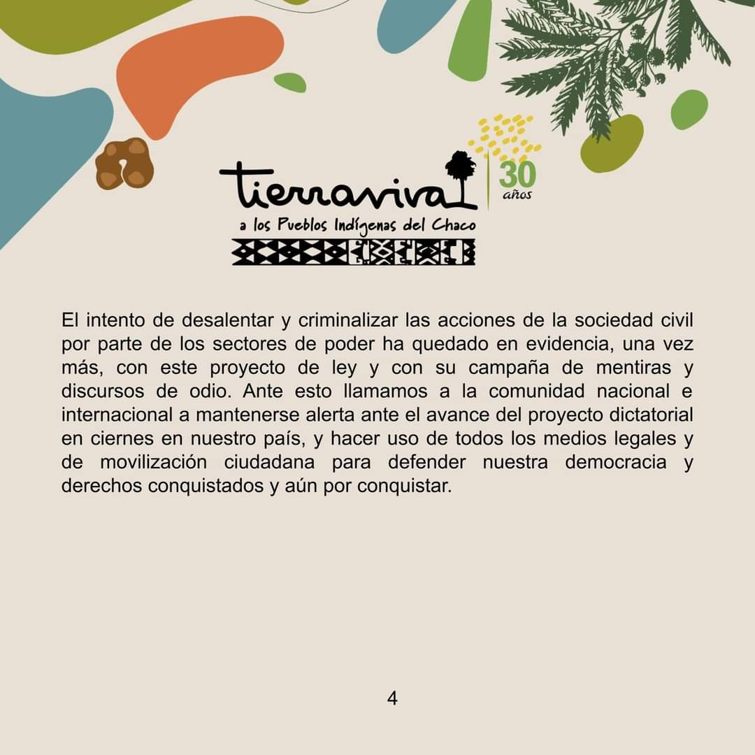 Comunicado de la Organización Tierraviva

LA MENTIRA COMO ARMA DE LOS PODEROSOS

<a href="/Codehupy99/">Codehupy</a> <a href="/DiakoniaLA/">Diakonia América Latina</a> <a href="/CorteIDH/">Corte Interamericana de Derechos Humanos</a> <a href="/TinkerFdn/">Tinker Foundation</a> <a href="/RELE_CIDH/">Relatoría Especial p/la Libertad Expresión (CIDH)</a> <a href="/ABCDigital/">ABC Digital</a> <a href="/Telefuturo/">Telefuturo</a>
