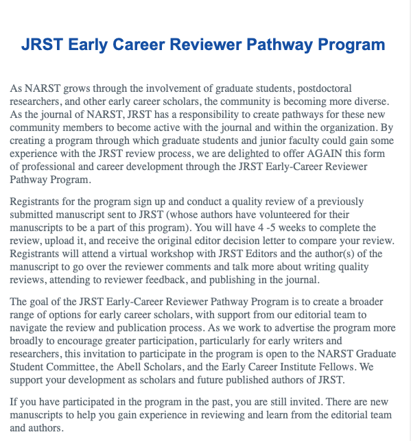 Journal of Research in Science Teaching tweet media