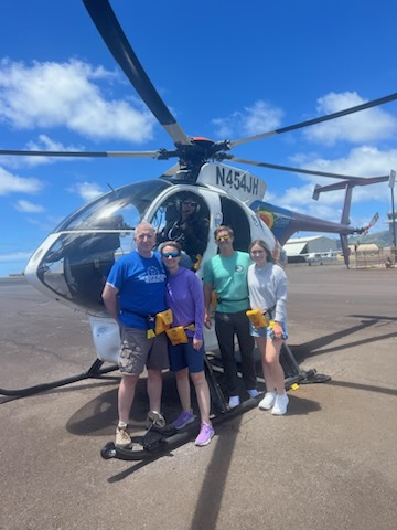 Mrs. New will be joining our middle school family. Please wish her a warm welcome. 

She is currently visiting the island of Kauai. On Monday, she went on a doors off helicopter tour and saw the island from above. Her favorite view was of the Nā Pali coastline!