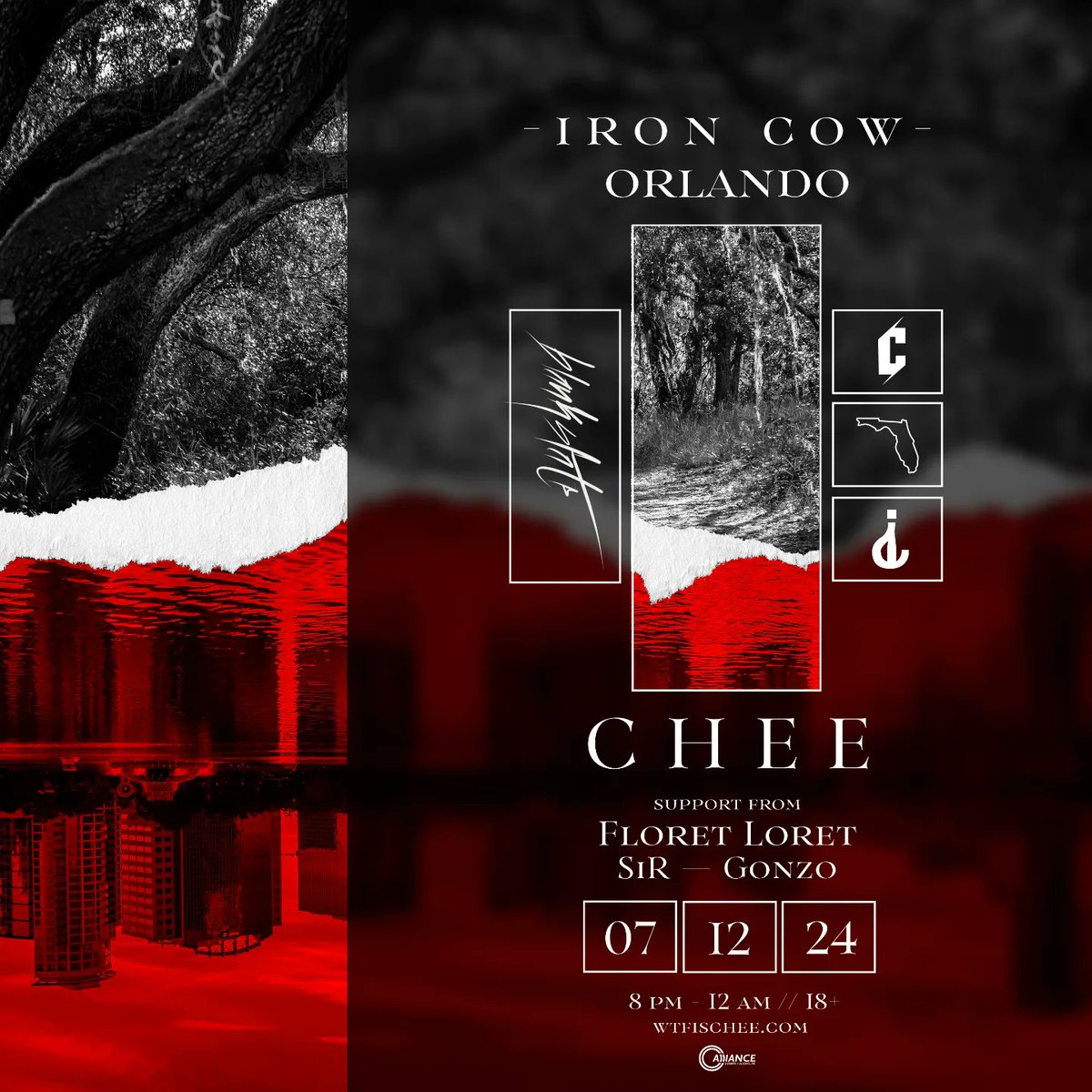 Alliance_Events's tweet photo. 🔴 THIS FRIDAY IN ORLANDO: @wtfisCHEE, @Floret_Loret, @sheisSIR &amp; @GonZo__official celebrate the 10 year anniversary of Chee's project at Iron Cow! https://t.co/DtlB9Nv3NK