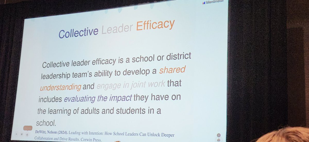 JohnsonValAL's tweet photo. Attended informative session w/ @PeterMDeWitt @SuitguyMike that pushed my thinking on what collective leader efficacy should entail. School/district ldrs must foster shared understanding, engage in joint work, &amp; evaluate their impact. Tough work but essential to S learning.#AVL24 https://t.co/uCoJ3m45jm