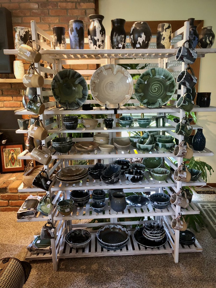 bobstack's tweet image. All ready for Art in the Park this weekend. #pottery