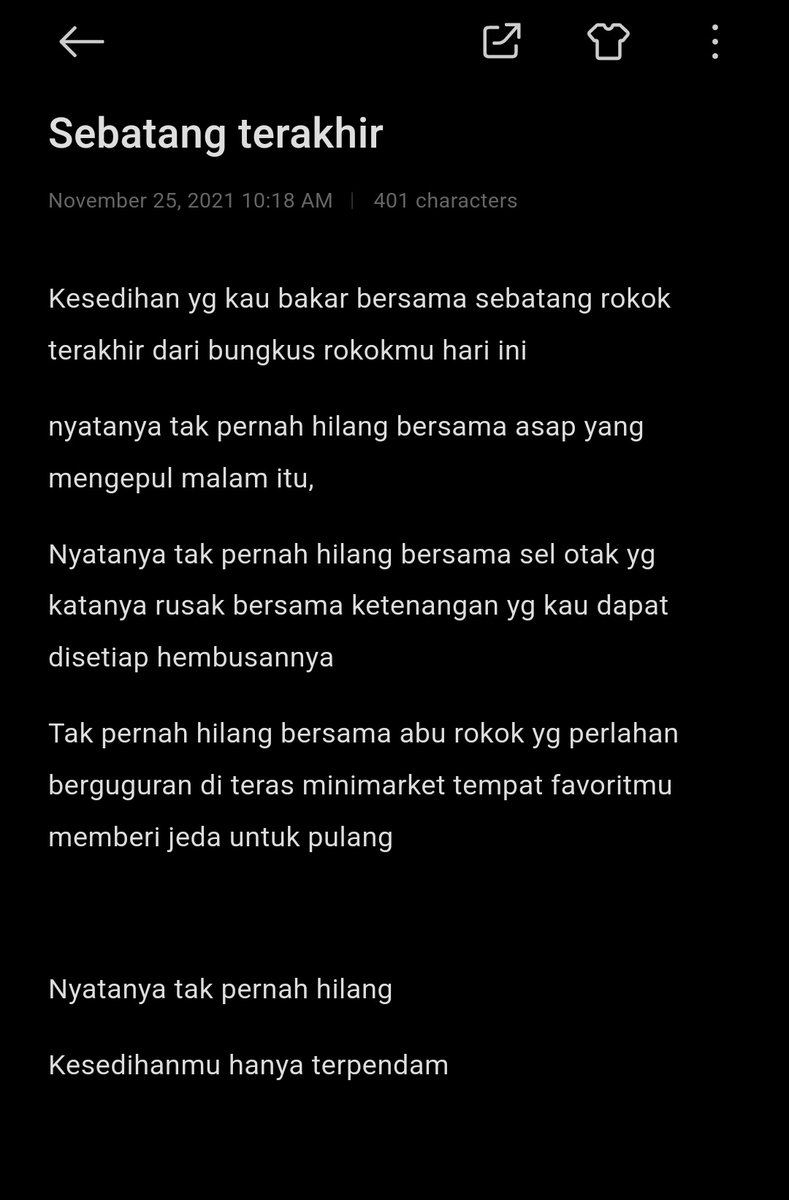 fffsolo's tweet photo. (Catatan ini ditulis di teras indomar*t sepulang menonton konser) https://t.co/uXwBvh7xl6